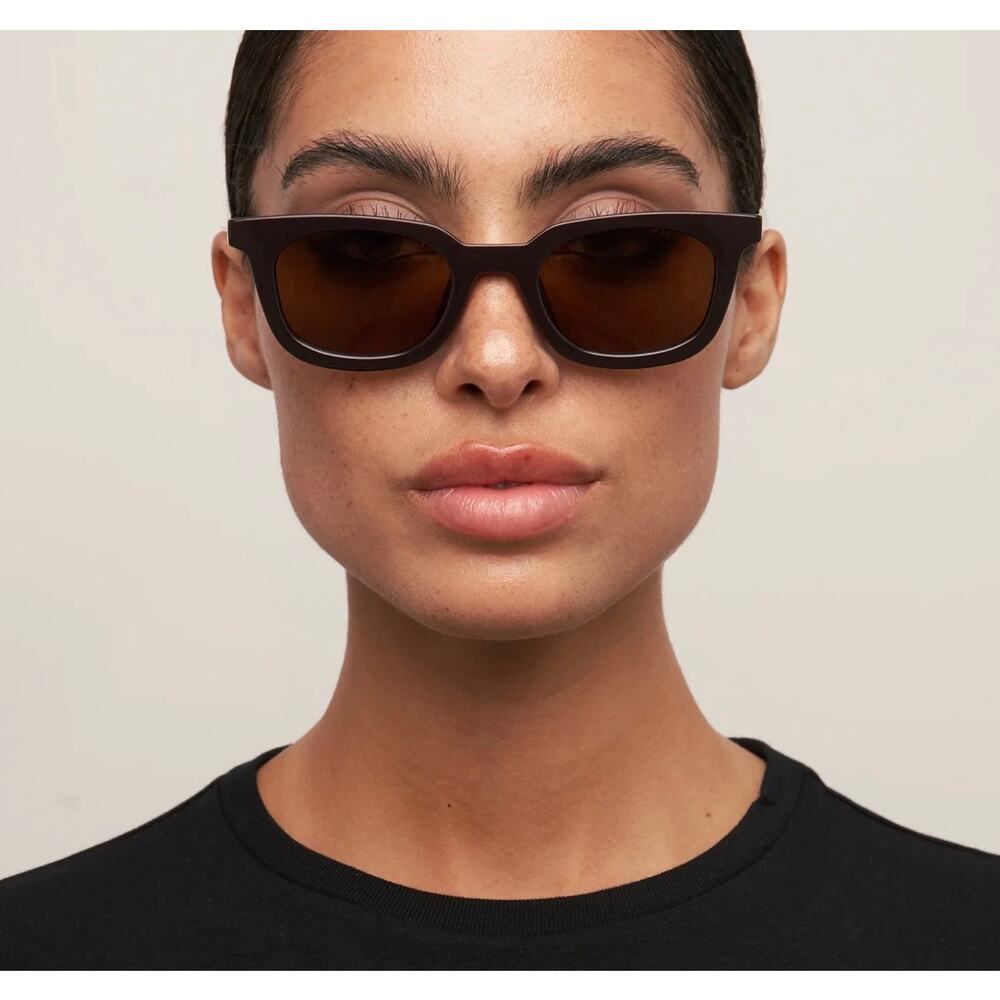 OTRA Eyewear Nia Sunglasses Chocolate Brown Tinted Wayfarer UV Retro Luxe Shades